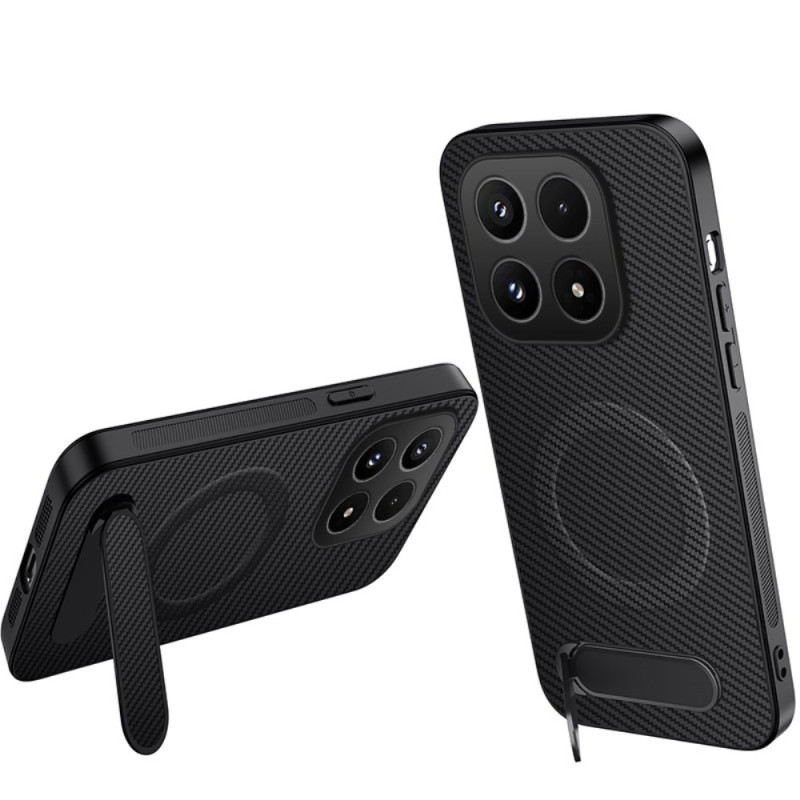 Coque Xiaomi 17 Magnétique avec Support et Texture Fibre Carbone