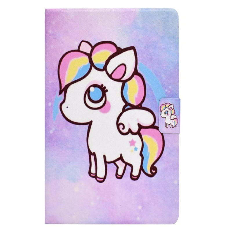 Housse Samsung Galaxy Tab A 10.1 (2016) Motif Poney Coloré avec Support et Porte-Cartes