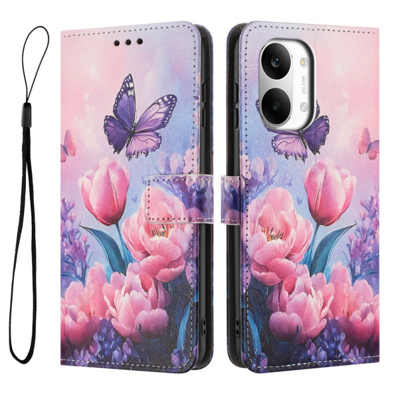 Housse Poco X8 Pro Max 5G Papillons et Tulipes