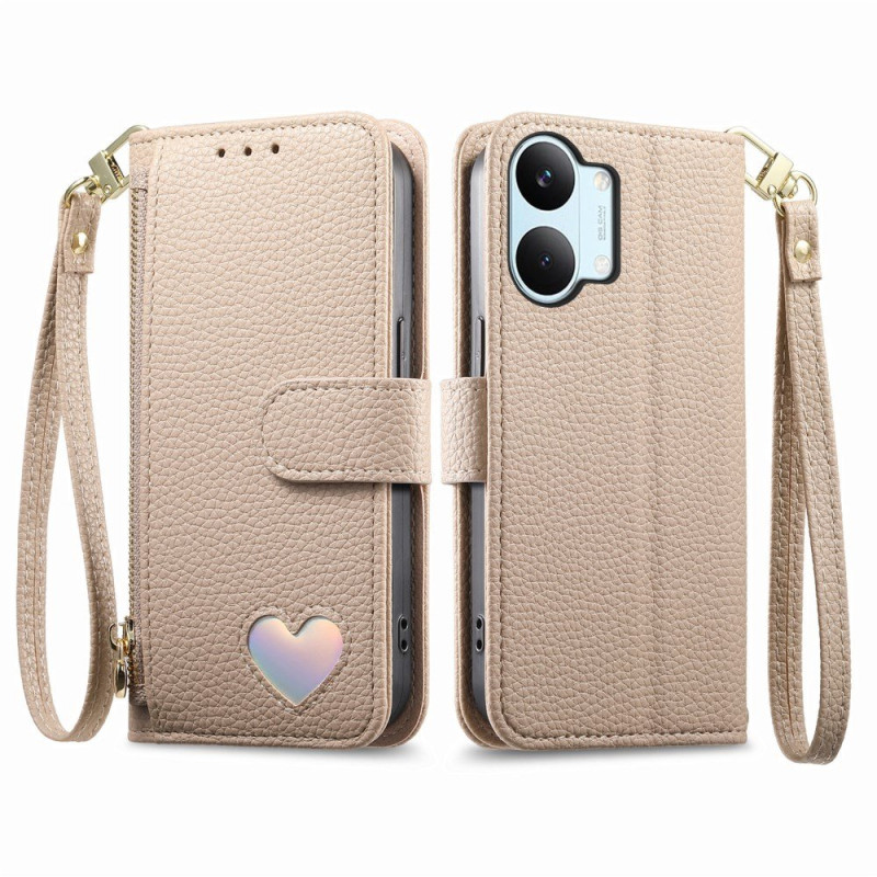 Housse Poco X8 Pro Max 5G Portefeuille Design Coeur