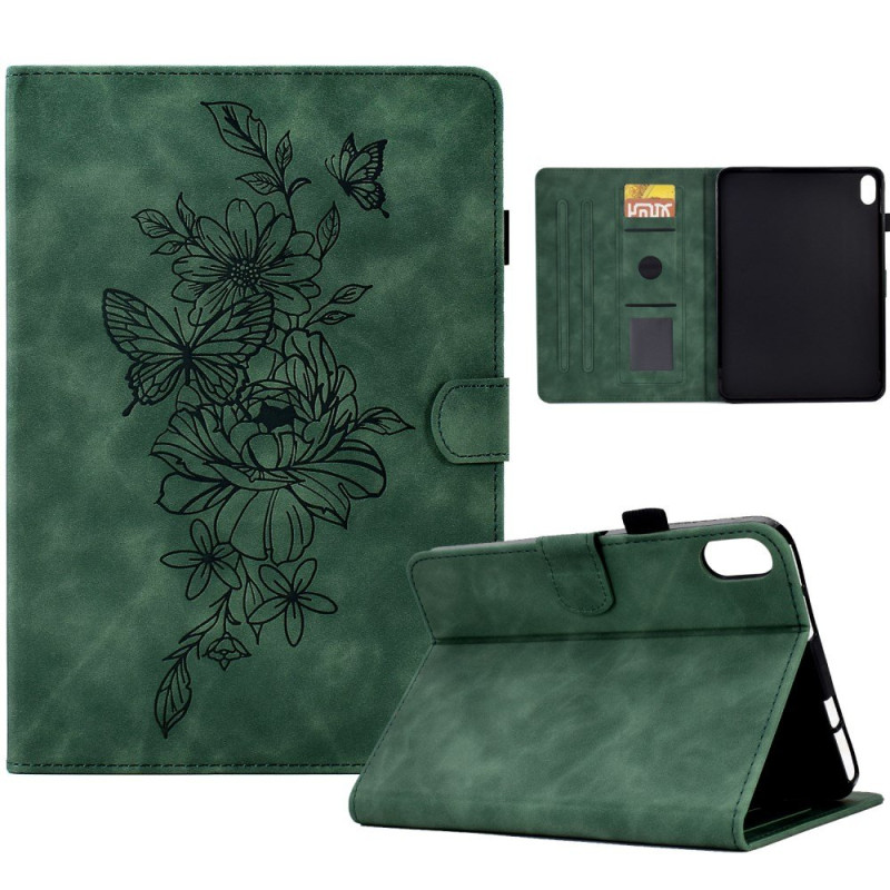 Housse Xiaomi Redmi Pad 2 Effet Daim Fleurs et Papillons