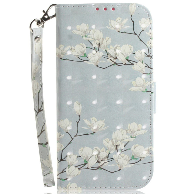 Housse Oppo A6 5G / A6X 5G / 4G Magnolias à Lanière