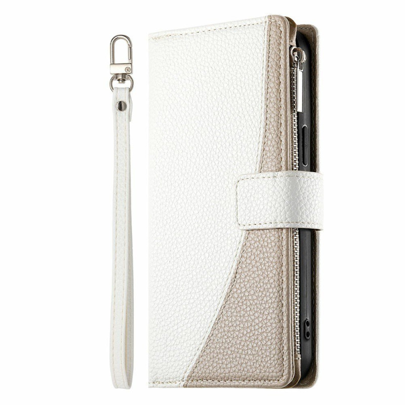 Housse Oppo A6X 5G / 4G Portefeuille Bicolore à Lanière