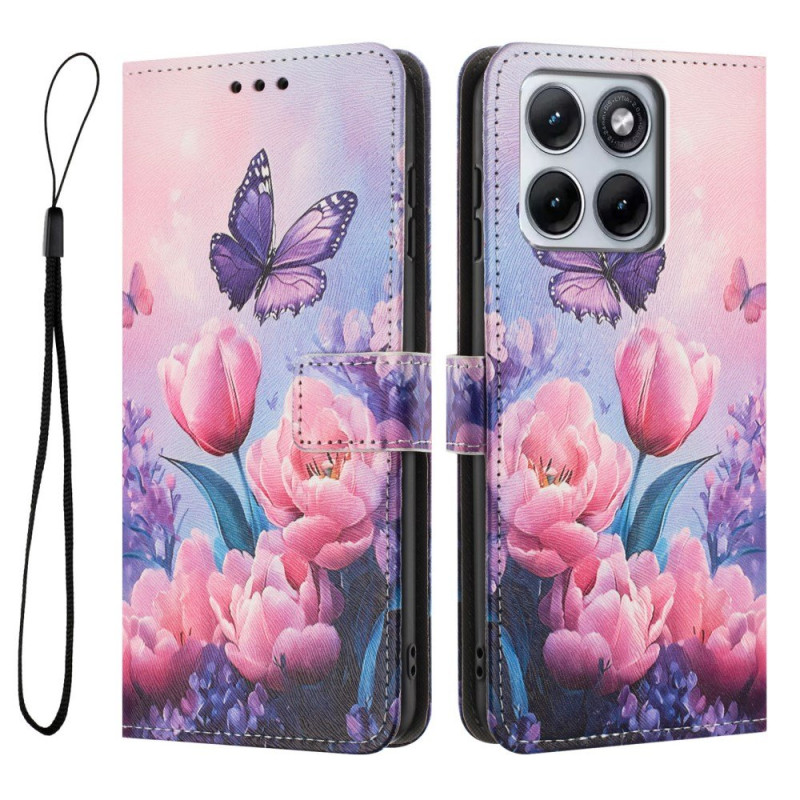 Housse Motorola Edge 70 Fusion Tulipes et Papillons