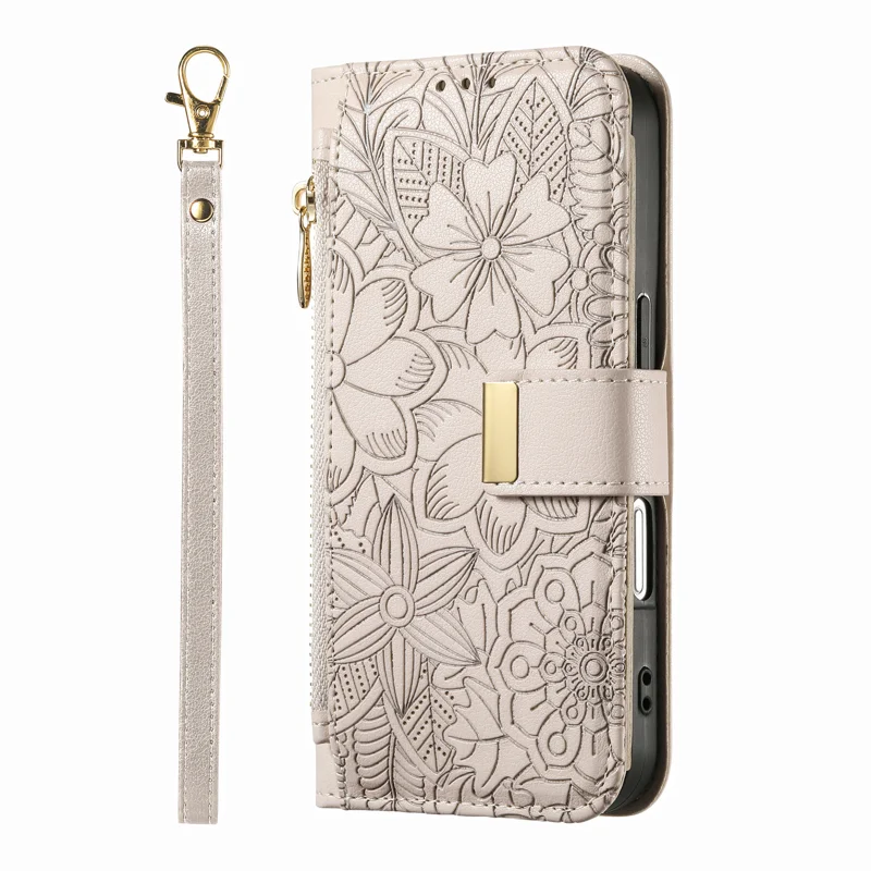 Housse Motorola Edge 70 Fusion Portefeuille Motif Floral avec Lanière