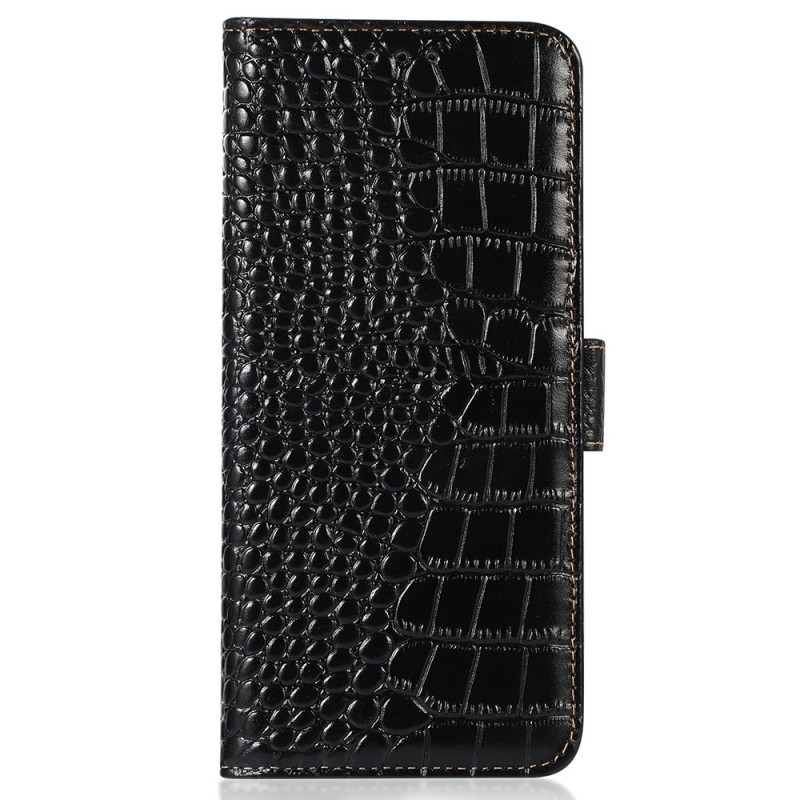 Housse Moto G77 / G67 Cuir Texture Crocodile
