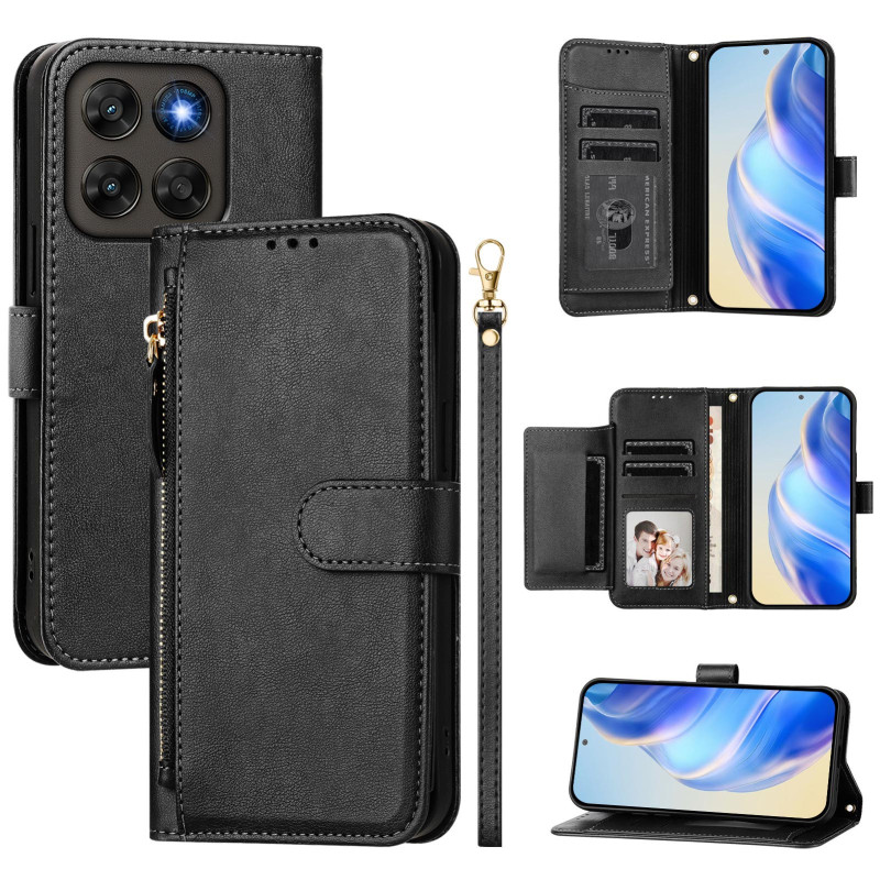 Housse Moto G77 / G67 Portefeuille à Lanière