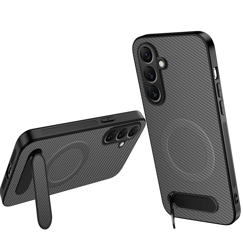 Coque Samsung Galaxy A27 5G Magnétique Carbone et Support