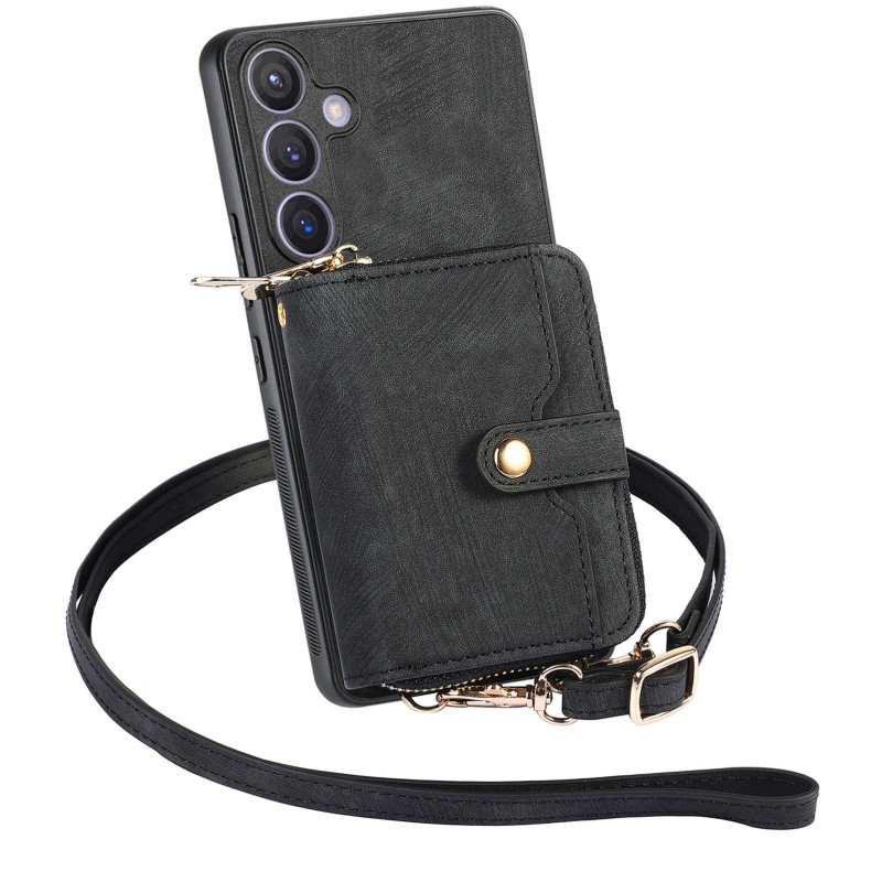 Coque Samsung Galaxy A27 5G Portefeuille avec Bandoulière
