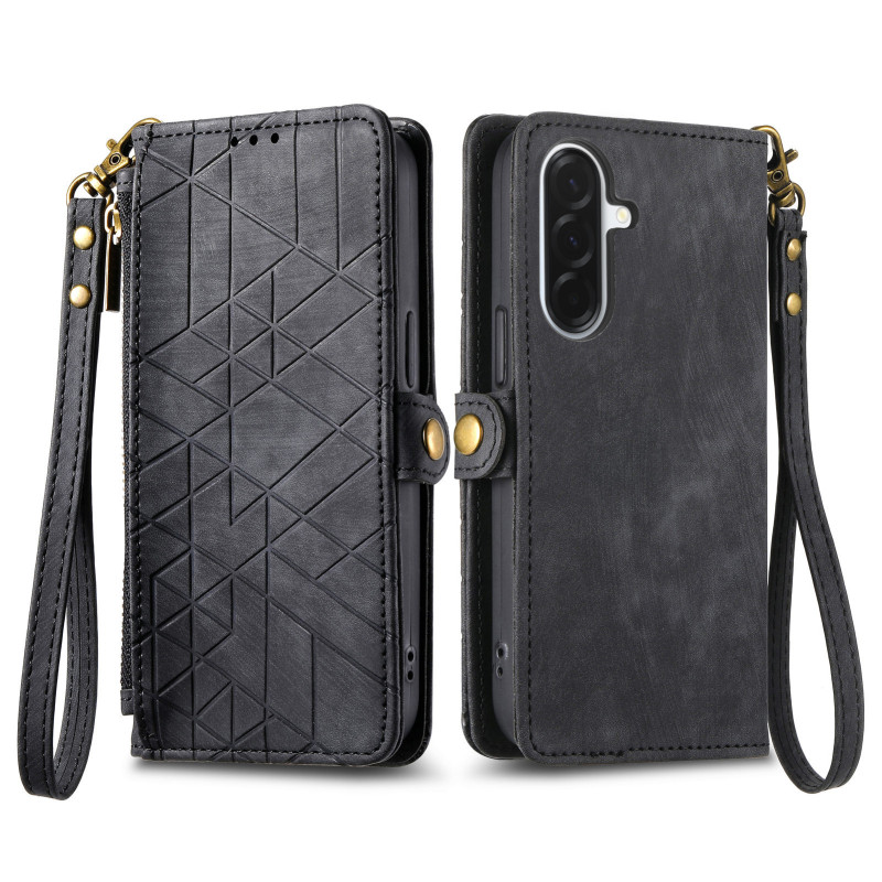 Housse Samsung Galaxy A27 5G Portefeuille Design Géométrique