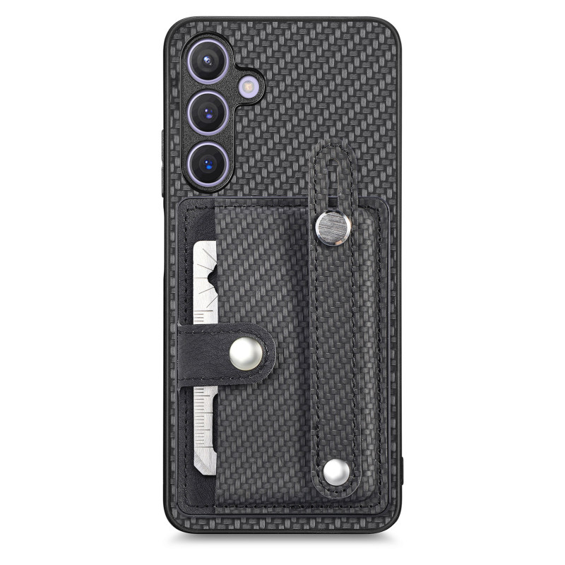 Coque Samsung Galaxy A27 5G Porte-Cartes et Sangle Fibre Carbone