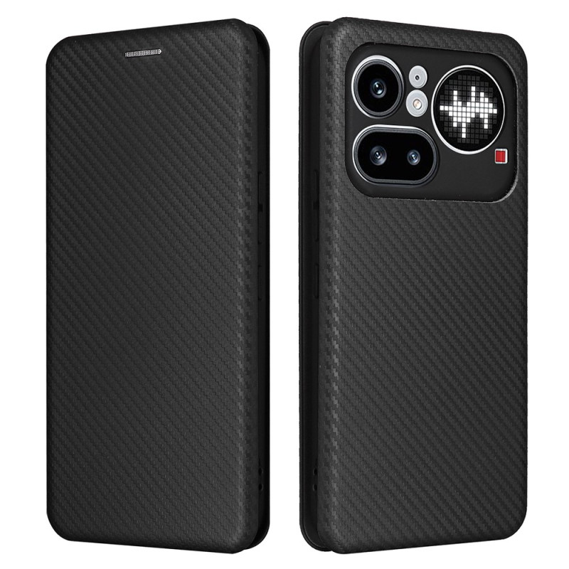Flip Cover Housse Nothing Phone (4a) Pro Fibre Carbone
