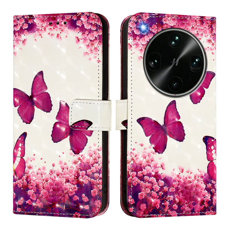 Housse Oppo Find X9 Ultra 5G Papillons Rouge