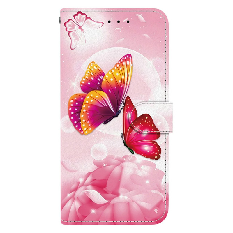 Housse Poco X8 Pro 5G Papillons Roses