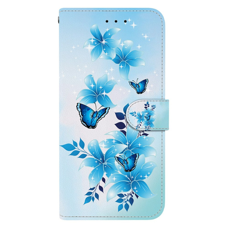 Housse Poco X8 Pro 5G Petits Papillons Bleus