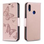 Housse Xiaomi Redmi Note 7 Papillons Imprimés à Lanière