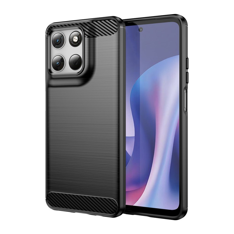 Coque Moto G67 Power / G57 Power Fibre Carbone Brossée