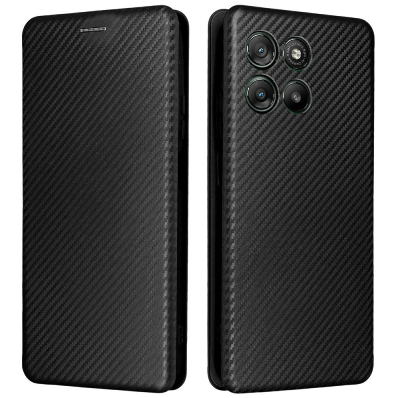 Flip Cover Moto G67 Power Fibre Carbone