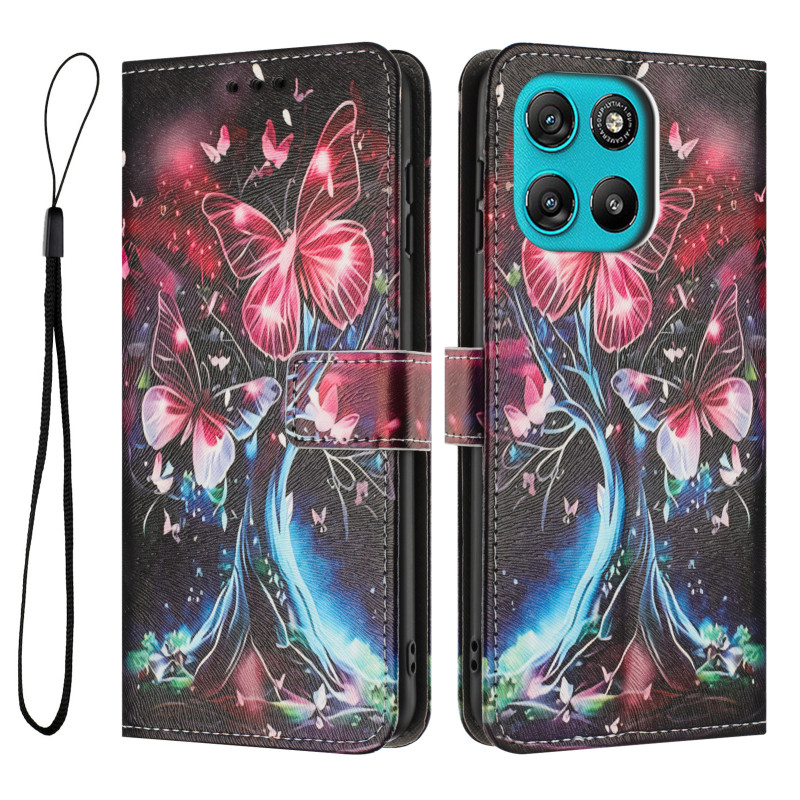 Housse Moto G67 Power / G57 Power Arbre aux Papillons