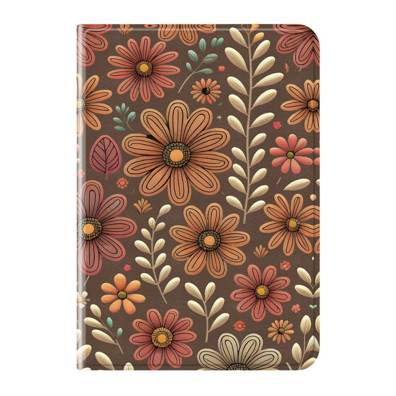 Étui iPad Air 13 (2026) 2025) (2024) / Pro 12.9 Fleurs Marron