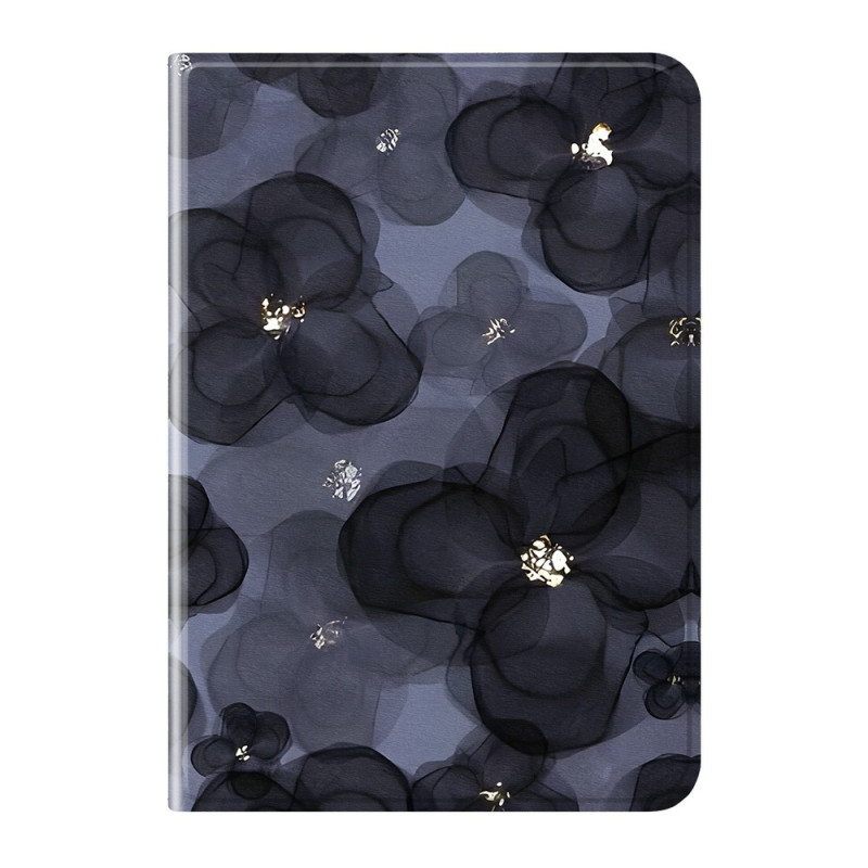 Étui iPad Air 13 (2026) 2025) (2024) / Pro 12.9 Fleurs Bleu Encre