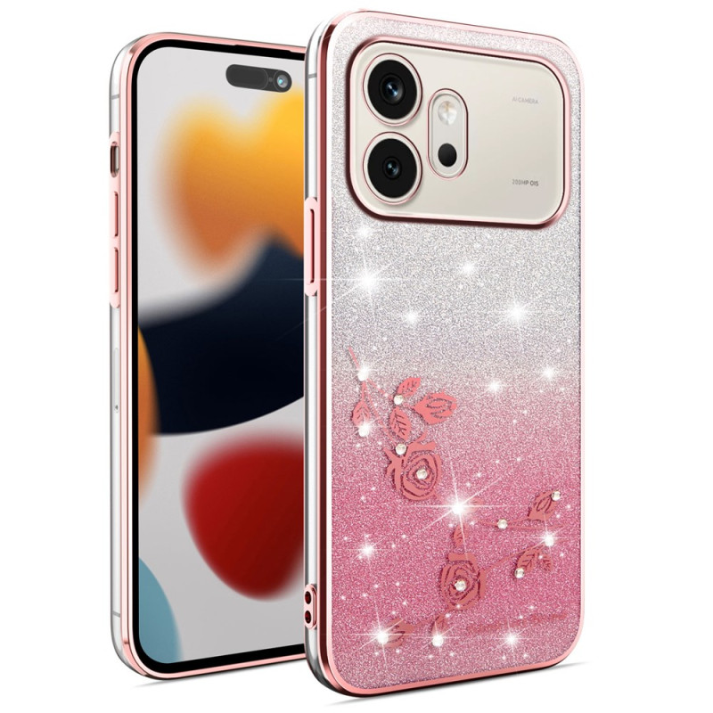 Coque Honor 600 Fleurs et Strass KADEM
