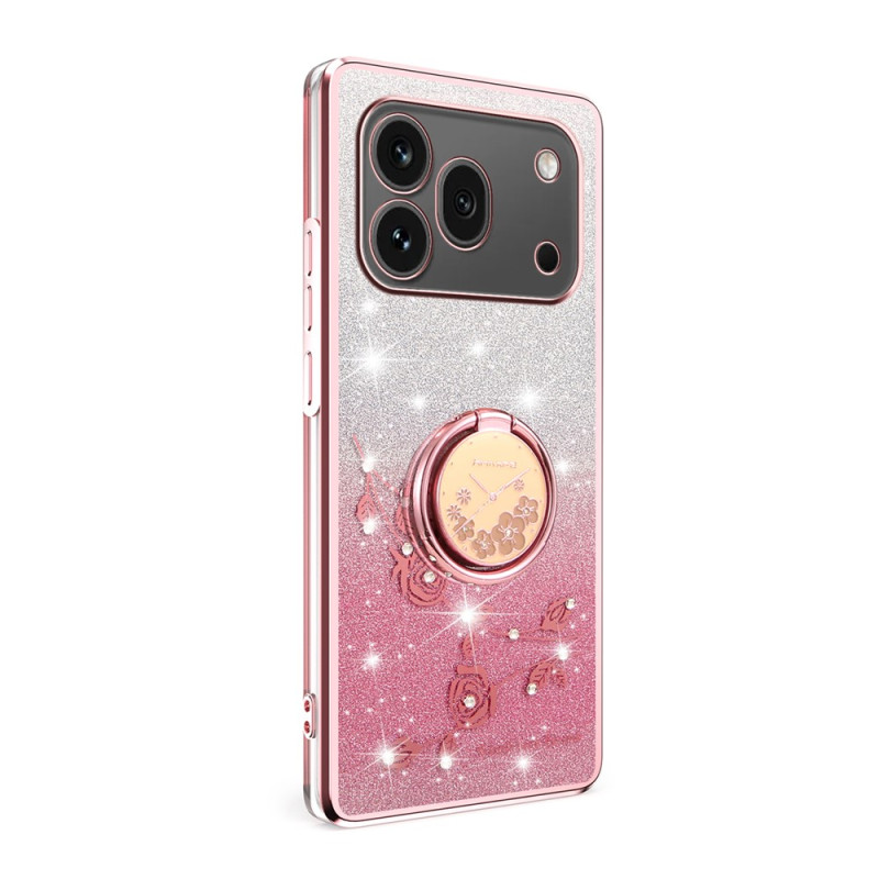Coque Honor 600 Pro Strass et Fleurs Anneau-Support KADEM