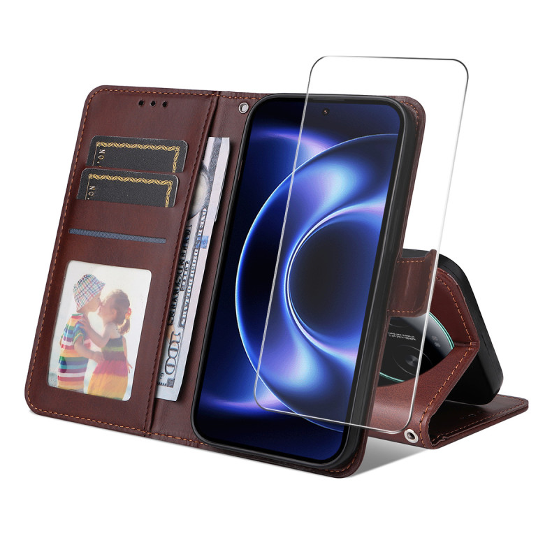 Housse Xiaomi 17 Ultra Simili Cuir avec Protecteur Écran