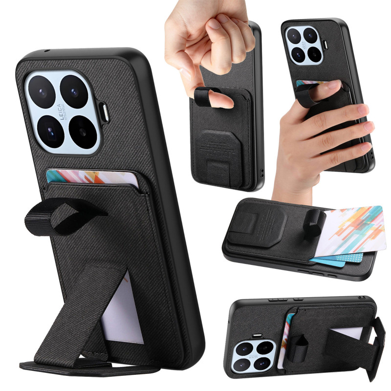 Coque Xiaomi 17T ProTexture Tissu avec Porte-Cartes et Support Intégré