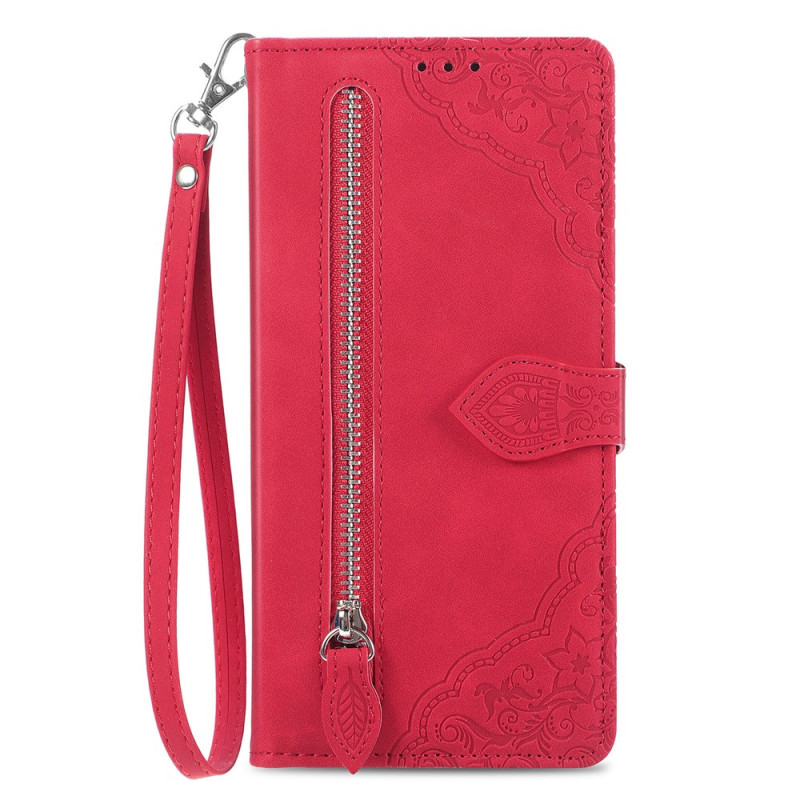 Housse Oppo Find X9 Ultra 5G Poche Zippée et Motif Dentelle