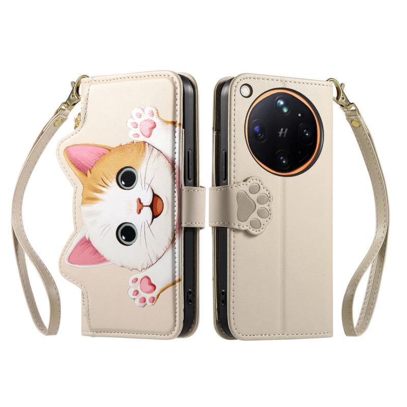 Housse Oppo Find X9 Ultra 5G Chat et Poche Zippée