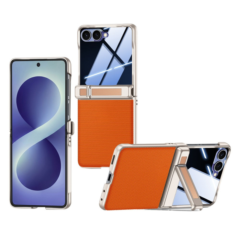 Coque Samsung Galaxy Z Flip 8 Effet Cuir avec Support et Verre Trempé Confidentialité