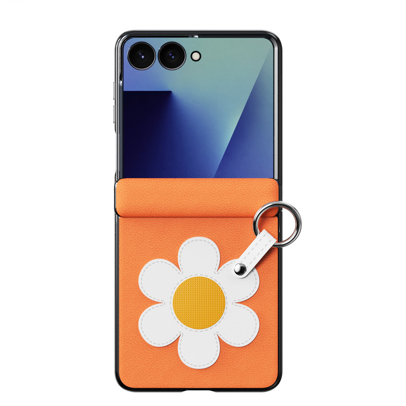 Coque Samsung Galaxy Z Flip 8 Anneau de Maintien et Dragonne Marguerite