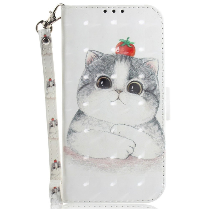 Housse Samsung Galaxy A27 5G Chat et Fraise à Lanière