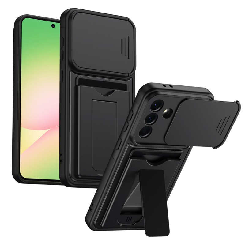 Coque Samsung Galaxy A27 5G Cache caméra coulissant avec Porte-Carte et Support