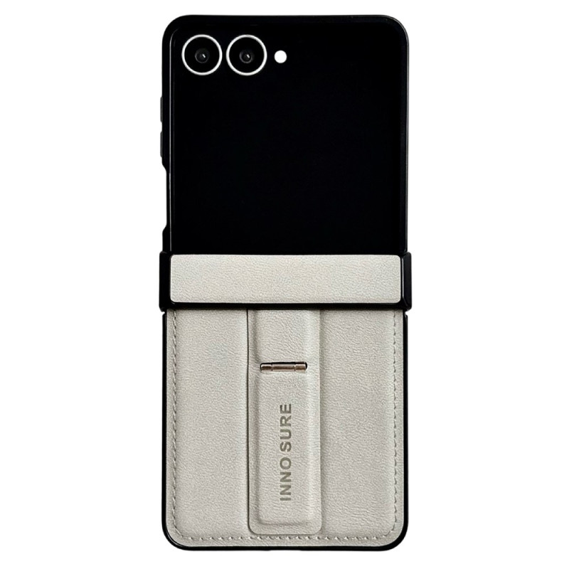 Coque Samsung Galaxy Z Flip 8 Effet Cuir Grainé avec Support Invisible