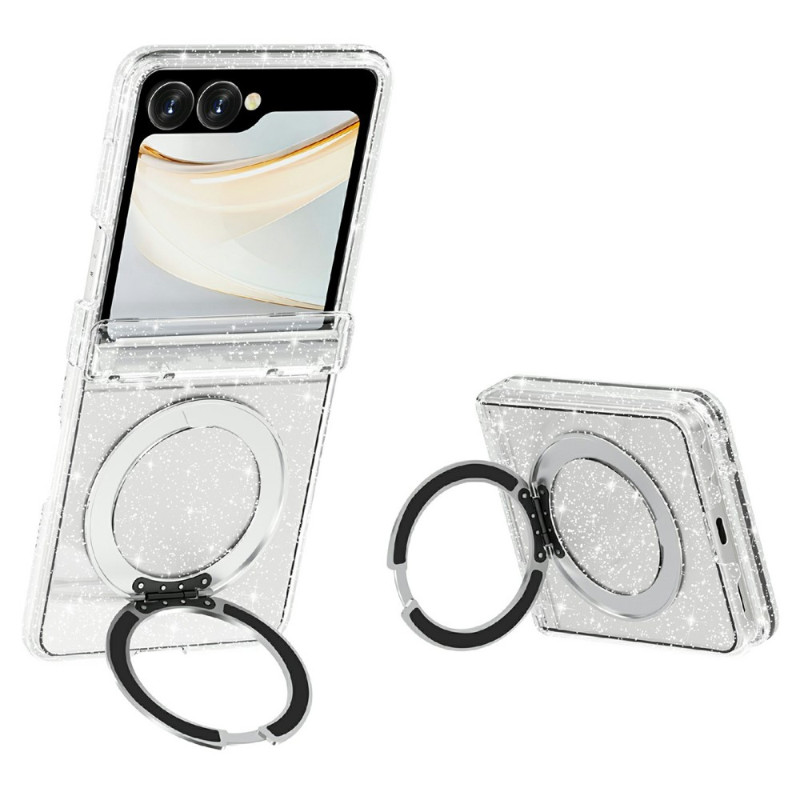 Coque Samsung Galaxy Z Flip 8 Magnétique Pailletée avec Support Rotatif
