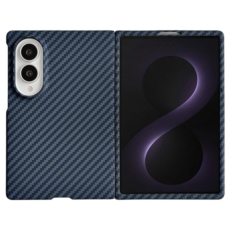 Coque Samsung Galaxy Z Fold 8 Magnétique Effet Fibre de Carbone avec Verre Trempé