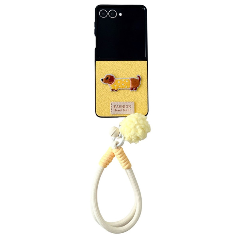Coque Samsung Galaxy Z Flip 8 Design Chien avec Lanière
