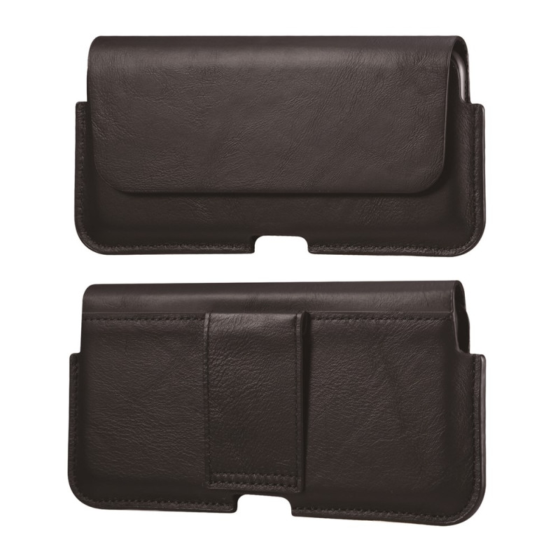 Étui Ceinture Vertical en Cuir Véritable avec Clip pour Smartphone 5,5 à 6,5 Pouces