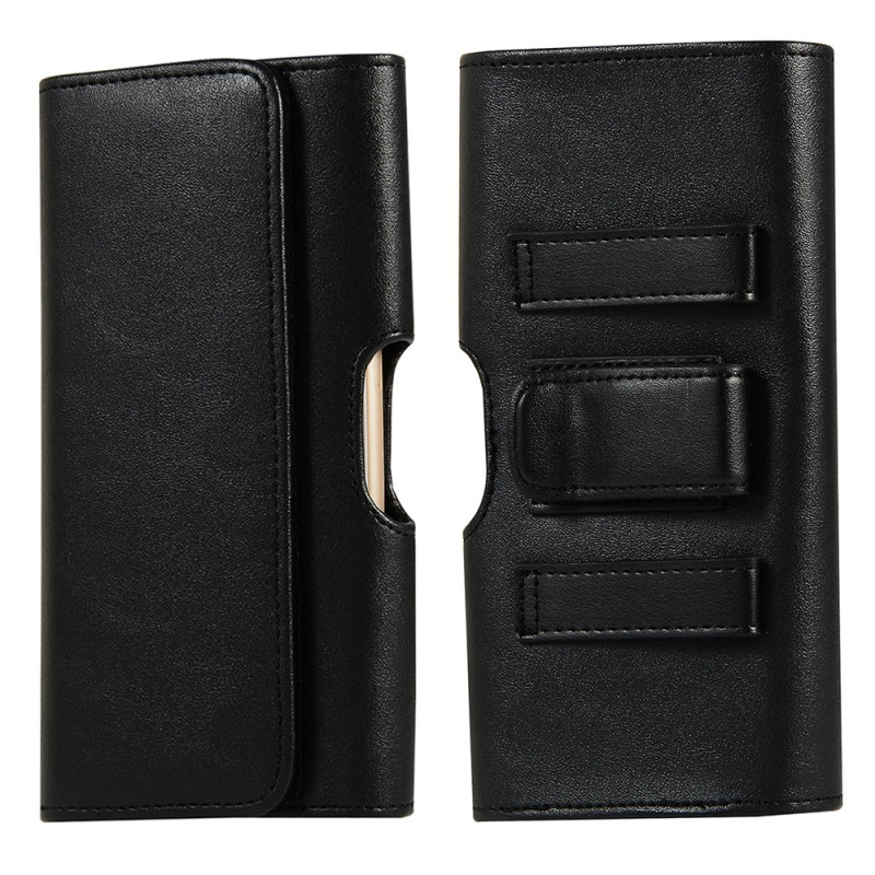 Étui Ceinture Horizontal en Cuir PU avec Clip pour Smartphone Universel 16,6 × 8,6 × 2 cm