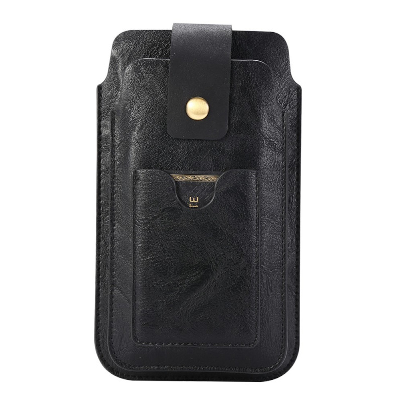 Étui Pochette Universel en Cuir PU avec Mousqueton pour Smartphone 5,2 à 6,4 pouces