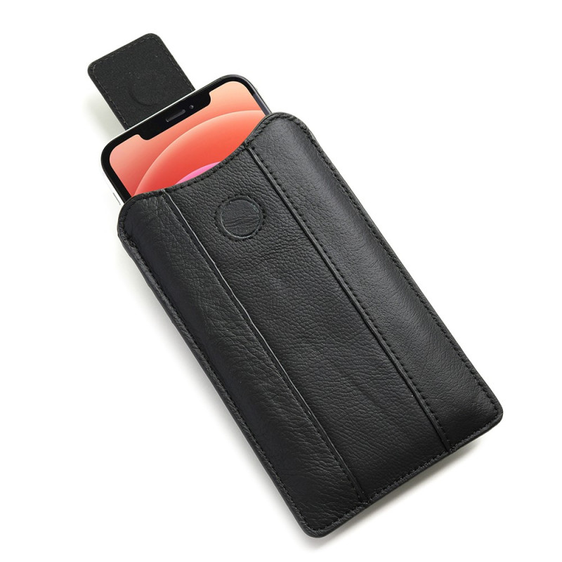 Étui Ceinture Vertical Réglable en Cuir pour Smartphone 5,2 à 6,1 pouces