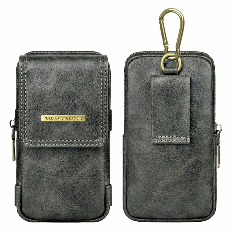 Étui Ceinture Vertical Multifonction avec Fermeture Zippée et Porte-Stylo pour Smartphone 7,2 pouces PULOKA