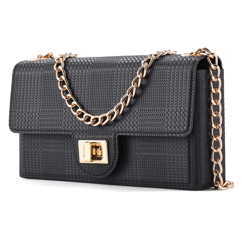 Sac Téléphone Bandoulière en Cuir avec Fermoir et Chaîne Élégante