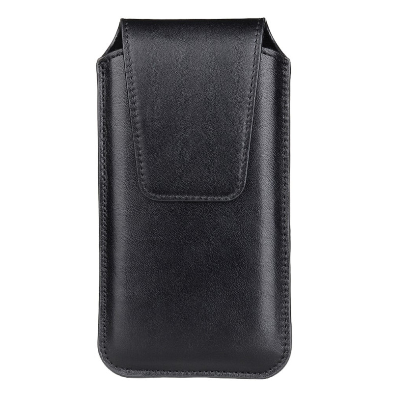 Étui Ceinture Vertical Universel en Cuir Véritable pour Smartphone 5,0 à 5,2 pouces