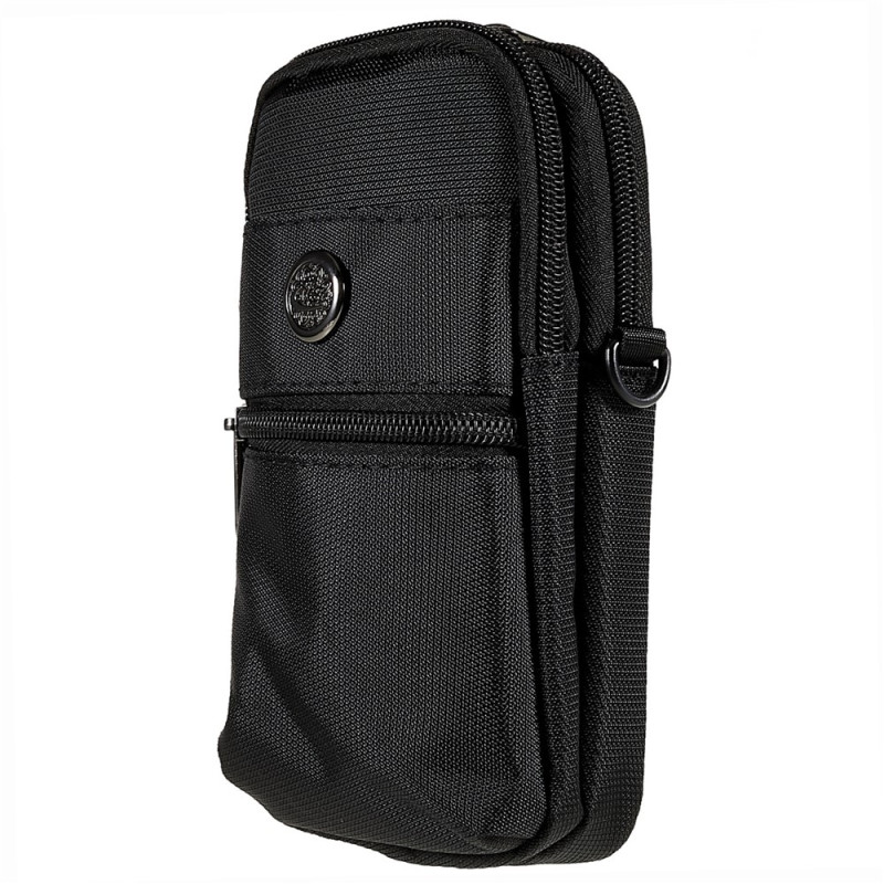 Pochette Ceinture Universelle Double Compartiment en Tissu pour Smartphone jusqu'à 6 pouces