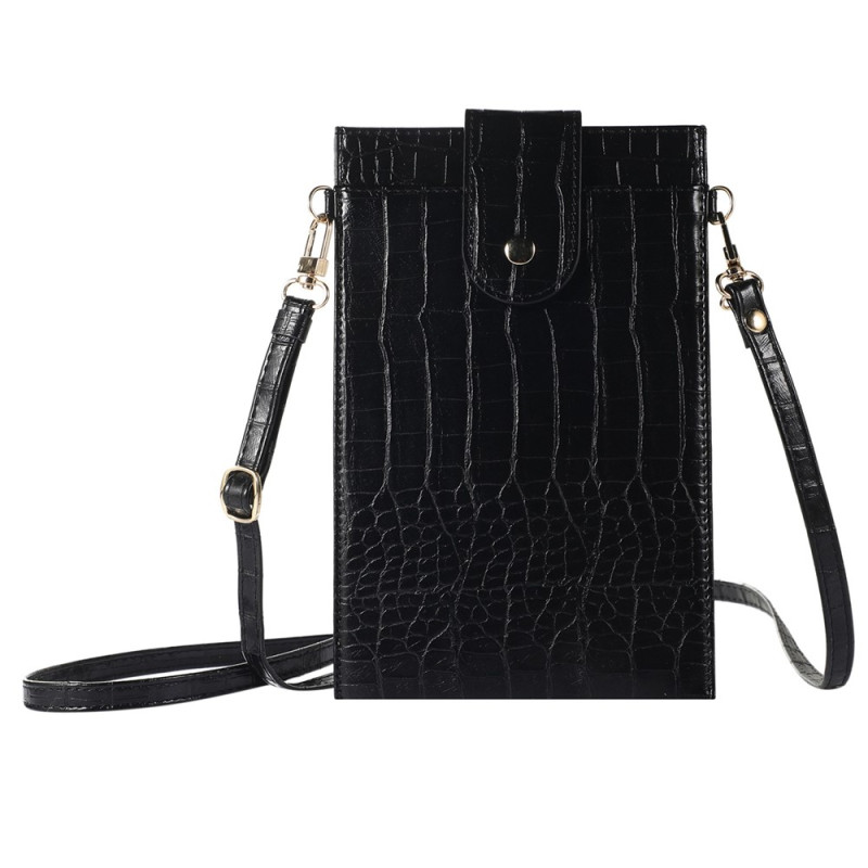 Sac Bandoulière Universel en Cuir PU Texturé avec Double Compartiment