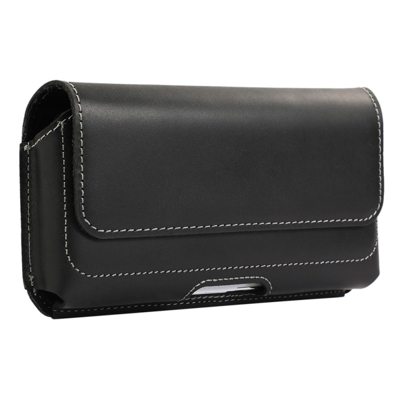 Étui Ceinture Horizontal en Cuir Véritable pour Smartphone 6,7 pouces