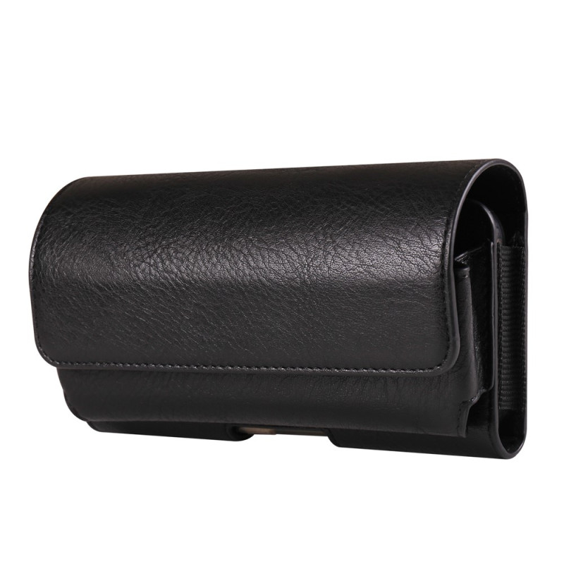 Étui Ceinture Horizontal Universel en Cuir PU pour Smartphone 6,1 à 6,3 pouces avec Porte-Lunettes